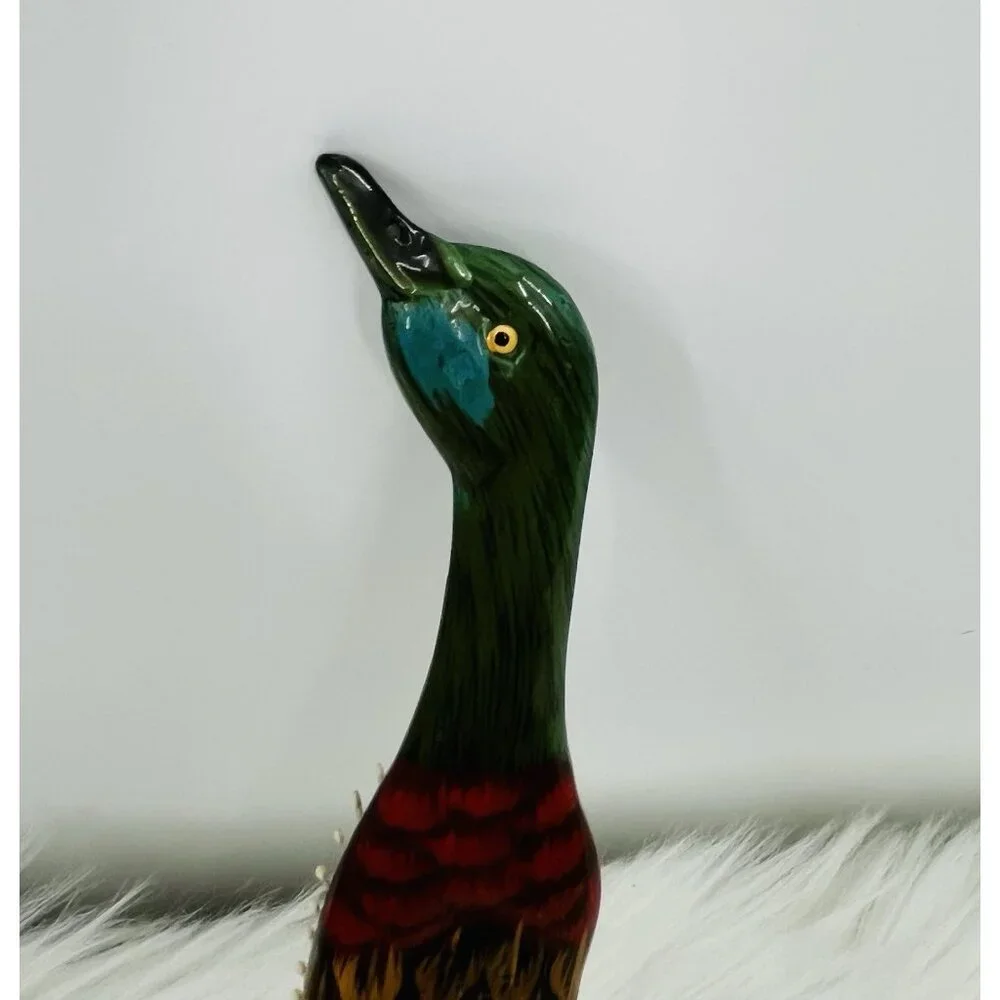 Vintage Hand Painted Unique Mallard Duck Design Decorative Hairbrush
